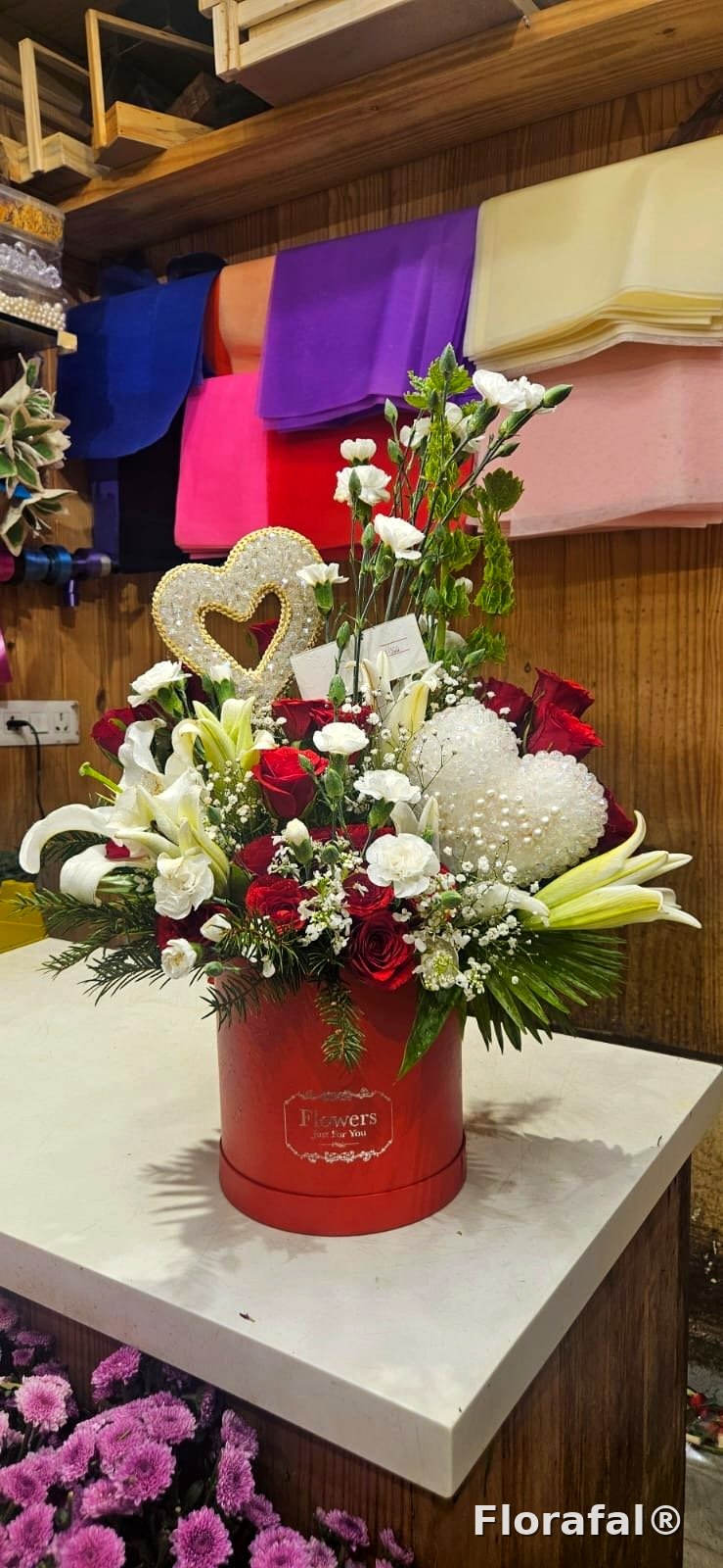 Blush Hat Box Arrangement