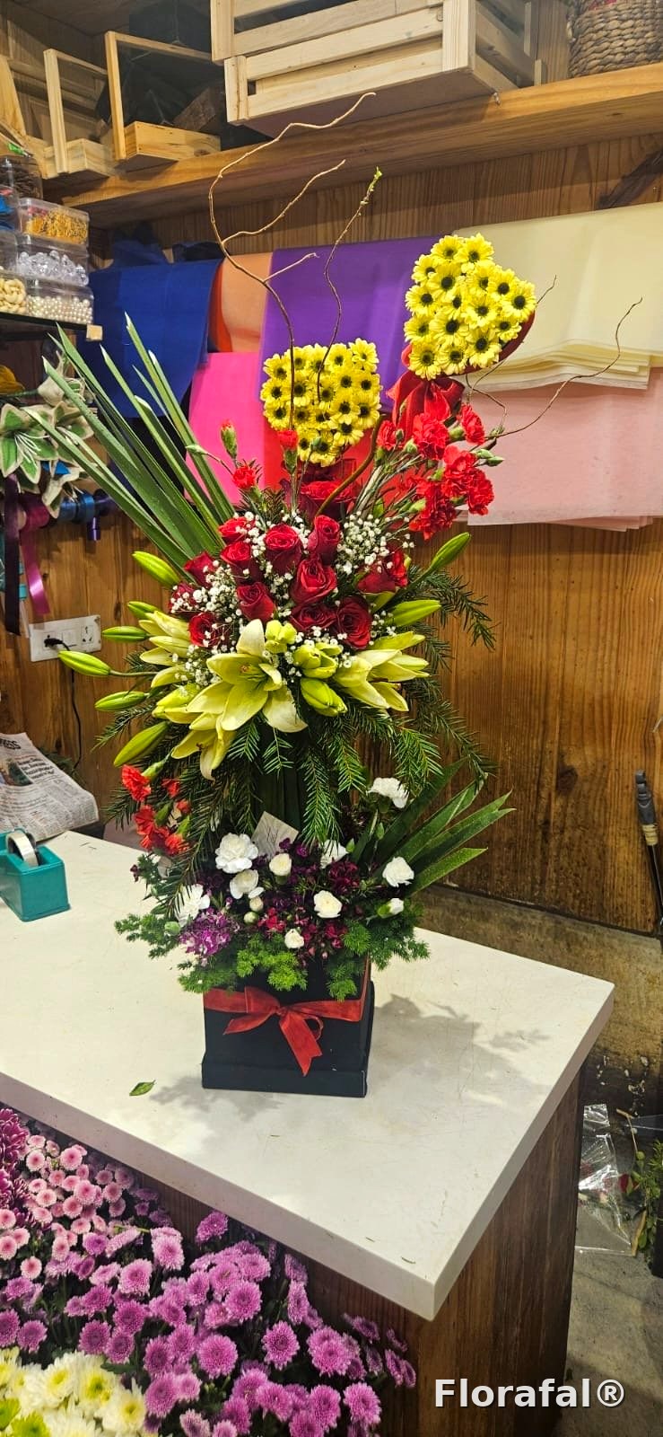 Rainbow Kraft-Wrapped Bouquet
