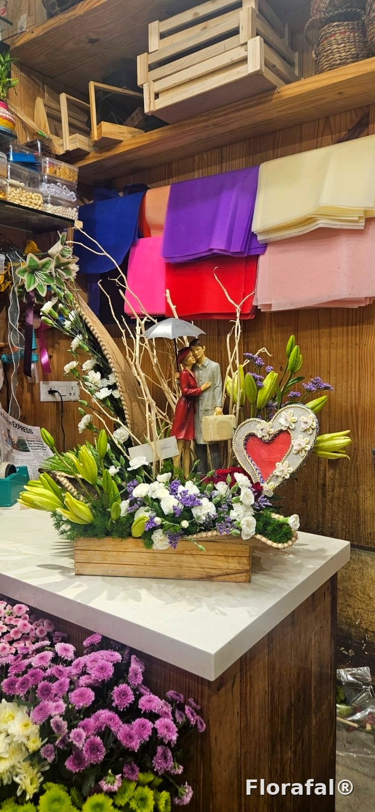 Wine Hat Box Arrangement