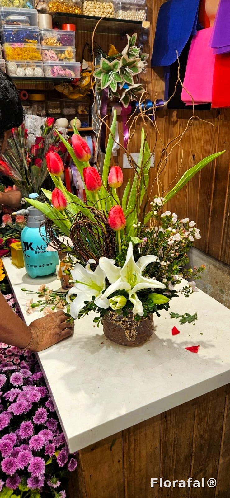 Petal Round Box Arrangement